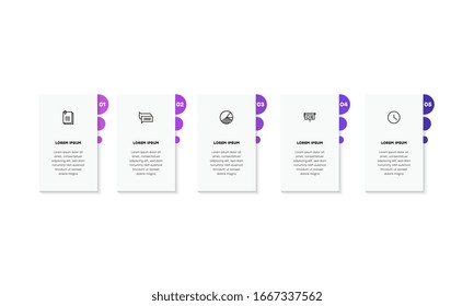 Infographic. Vector Infographic design template with icons and 5 numbers options or steps. Can be used for process diagram, presentations, workflow layout, banner, flow chart, info graph.