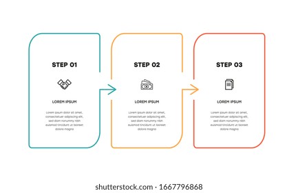 Infographic. Vector Infographic design template with icons and 3 numbers options or steps. Can be used for process diagram, presentations, workflow layout, banner, flow chart, info graph.