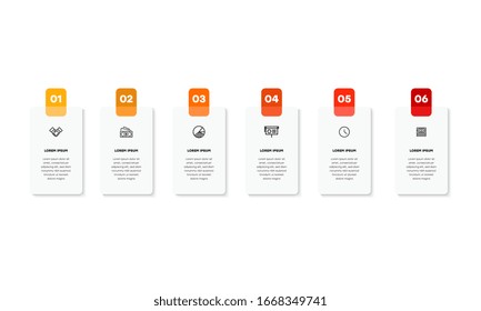 Infographic. Vector Infographic design template with icons and 6 numbers options or steps. Can be used for process diagram, presentations, workflow layout, banner, flow chart, info graph.