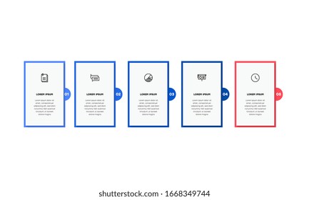 Infographic. Vector Infographic design template with icons and 5 numbers options or steps. Can be used for process diagram, presentations, workflow layout, banner, flow chart, info graph.