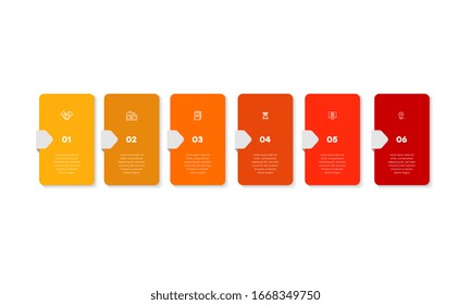 Infographic. Vector Infographic design template with icons and 6 numbers options or steps. Can be used for process diagram, presentations, workflow layout, banner, flow chart, info graph.