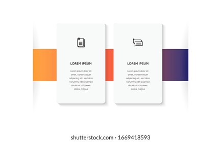 Infographic. Vector Infographic design template with icons and 2 numbers options or steps. Can be used for process diagram, presentations, workflow layout, banner, flow chart, info graph.
