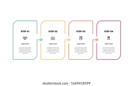 Infographic. Vector Infographic design template with icons and 4 numbers options or steps. Can be used for process diagram, presentations, workflow layout, banner, flow chart, info graph.