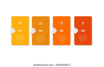 Infographic. Vector Infographic design template with icons and 4 numbers options or steps. Can be used for process diagram, presentations, workflow layout, banner, flow chart, info graph.