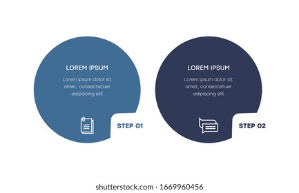 Infographic. Vector Infographic design template with icons and 2 numbers options or steps. Can be used for process diagram, presentations, workflow layout, banner, flow chart, info graph.