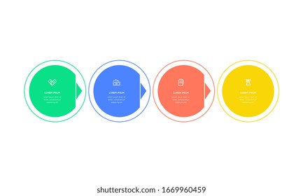 Infographic. Vector Infographic design template with icons and 4 numbers options or steps. Can be used for process diagram, presentations, workflow layout, banner, flow chart, info graph.
