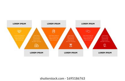 Infographic. Vector Infographic design template with icons and 6 numbers options or steps. Can be used for process diagram, presentations, workflow layout, banner, flow chart, info graph.