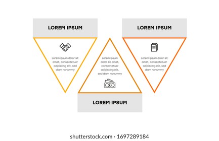 Infographic. Vector Infographic design template with icons and 3 numbers options or steps. Can be used for process diagram, presentations, workflow layout, banner, flow chart, info graph.