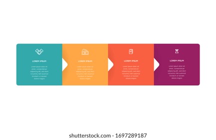 Infographic. Vector Infographic design template with icons and 4 numbers options or steps. Can be used for process diagram, presentations, workflow layout, banner, flow chart, info graph.
