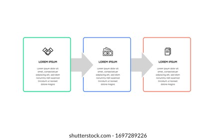 Infographic. Vector Infographic design template with icons and 3 numbers options or steps. Can be used for process diagram, presentations, workflow layout, banner, flow chart, info graph.