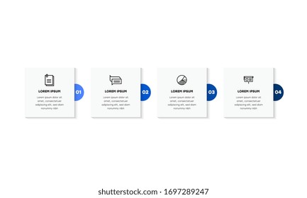 Infographic. Vector Infographic design template with icons and 4 numbers options or steps. Can be used for process diagram, presentations, workflow layout, banner, flow chart, info graph.
