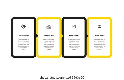 Infographic. Vector Infographic design template with icons and 4 numbers options or steps. Can be used for process diagram, presentations, workflow layout, banner, flow chart, info graph.