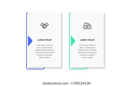 Infographic. Vector Infographic design template with icons and2 numbers options or steps. Can be used for process diagram, presentations, workflow layout, banner, flow chart, info graph.