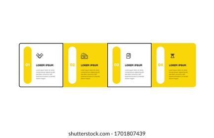 Infographic. Vector Infographic design template with icons and 4 numbers options or steps. Can be used for process diagram, presentations, workflow layout, banner, flow chart, info graph.