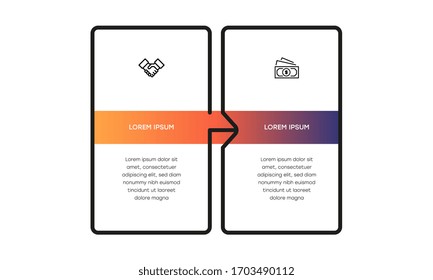 Infographic. Vector Infographic design template with icons and 2 options or steps. Can be used for process diagram, presentations, workflow layout, banner, flow chart, info graph.