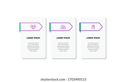 Infographic. Vector Infographic design template with icons and 3 options or steps. Can be used for process diagram, presentations, workflow layout, banner, flow chart, info graph.