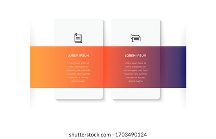   Infografía. Plantilla de diseño gráfico vectorial con iconos y 2 opciones o pasos. Se puede utilizar para diagrama de procesos, presentaciones, diseño de flujo de trabajo, banner, diagrama de flujo, gráfico de información.