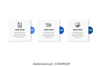 Infographic. Vector Infographic design template with icons and 3 numbers options or steps. Can be used for process diagram, presentations, workflow layout, banner, flow chart, info graph.