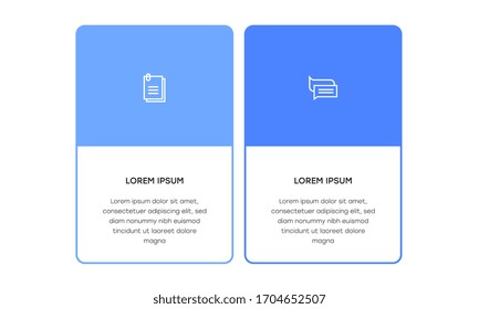   Infografía. Plantilla de diseño de infografía vectorial con iconos y dos opciones de números o pasos. Se puede utilizar para diagrama de procesos, presentaciones, diseño de flujo de trabajo, banner, diagrama de flujo, gráfico de información.