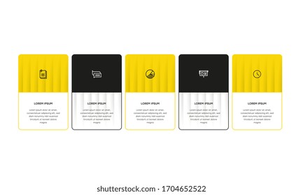  Infografía. Plantilla de diseño de infografía vectorial con iconos y 5 opciones de números o pasos. Se puede utilizar para diagrama de procesos, presentaciones, diseño de flujo de trabajo, banner, diagrama de flujo, gráfico de información.