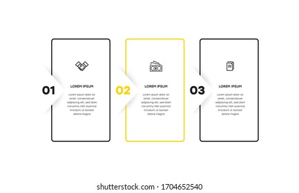 Infographic. Vector Infographic design template with icons and 3 numbers options or steps. Can be used for process diagram, presentations, workflow layout, banner, flow chart, info graph.