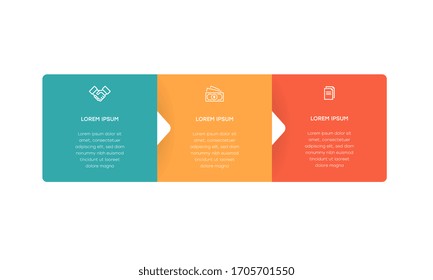 Infographic. Vector Infographic design template with icons and 3 numbers options or steps. Can be used for process diagram, presentations, workflow layout, banner, flow chart, info graph.