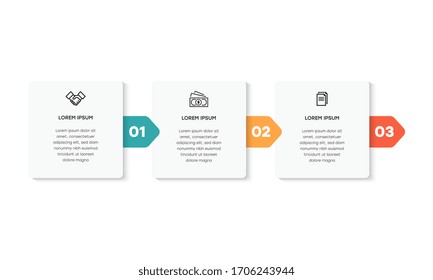 Infographic. Vector Infographic design template with icons and 3 numbers options or steps. Can be used for process diagram, presentations, workflow layout, banner, flow chart, info graph.