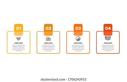 Infographic. Vector Infographic design template with icons and 4 numbers options or steps. Can be used for process diagram, presentations, workflow layout, banner, flow chart, info graph.