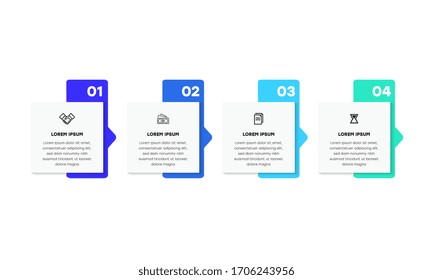 Infographic. Vector Infographic design template with icons and 4 numbers options or steps. Can be used for process diagram, presentations, workflow layout, banner, flow chart, info graph.