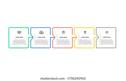 Infographic. Vector Infographic design template with icons and 5 numbers options or steps. Can be used for process diagram, presentations, workflow layout, banner, flow chart, info graph.