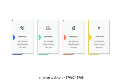 Infographic. Vector Infographic design template with icons and 4 numbers options or steps. Can be used for process diagram, presentations, workflow layout, banner, flow chart, info graph.
