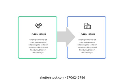 Infographic. Vector Infographic design template with icons and 2 numbers options or steps. Can be used for process diagram, presentations, workflow layout, banner, flow chart, info graph.