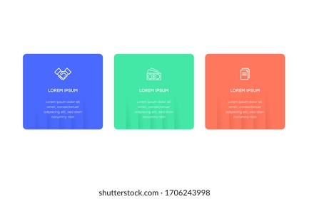 Infographic. Vector Infographic design template with icons and 3 numbers options or steps. Can be used for process diagram, presentations, workflow layout, banner, flow chart, info graph.
