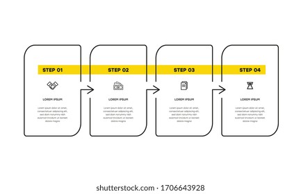 Infographic. Vector Infographic design template with icons and 4 numbers options or steps. Can be used for process diagram, presentations, workflow layout, banner, flow chart, info graph.