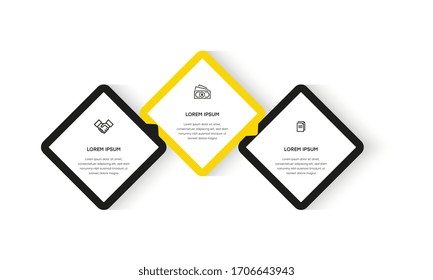 Infographic. Vector Infographic design template with icons and 3 numbers options or steps. Can be used for process diagram, presentations, workflow layout, banner, flow chart, info graph.