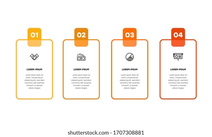   Infografía. Plantilla de diseño de infografía vectorial con iconos y 4 opciones de números o pasos. Se puede utilizar para diagrama de procesos, presentaciones, diseño de flujo de trabajo, banner, diagrama de flujo, gráfico de información.