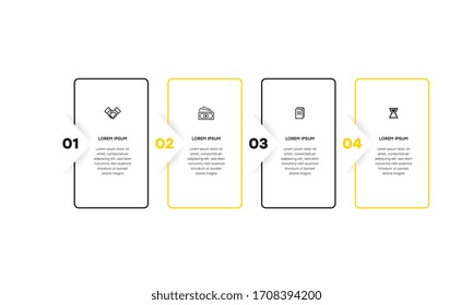 Infographic. Vector Infographic design template with icons and 4 numbers options or steps. Can be used for process diagram, presentations, workflow layout, banner, flow chart, info graph.