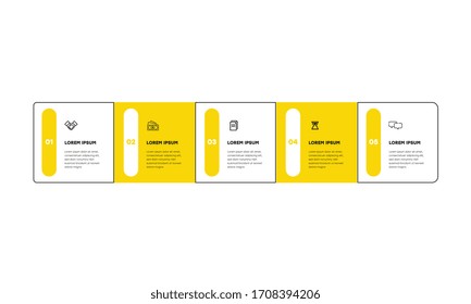 Infographic. Vector Infographic design template with icons and 5 numbers options or steps. Can be used for process diagram, presentations, workflow layout, banner, flow chart, info graph.
