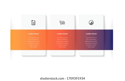Infographic. Vector Infographic design template with icons and 3 numbers options or steps. Can be used for process diagram, presentations, workflow layout, banner, flow chart, info graph.