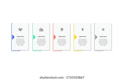 Infographic. Vector Infographic design template with icons and 5 numbers options or steps. Can be used for process diagram, presentations, workflow layout, banner, flow chart, info graph.