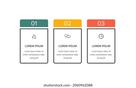 Infographic. Vector Infographic design template with icons and 3 numbers options or steps. Can be used for process diagram, presentations, workflow layout, banner, flow chart, info graph.