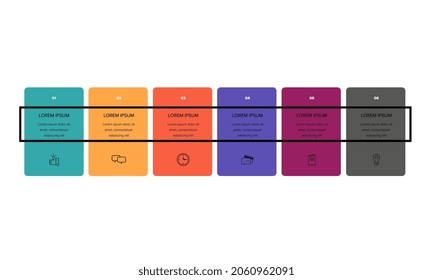 Infographic. Vector Infographic design template with icons and 6 numbers options or steps. Can be used for process diagram, presentations, workflow layout, banner, flow chart, info graph.