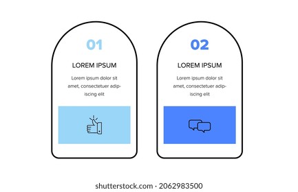Infographic. Vector Infographic design template with icons and 2 numbers options or steps. Can be used for process diagram, presentations, workflow layout, banner, flow chart, info graph.