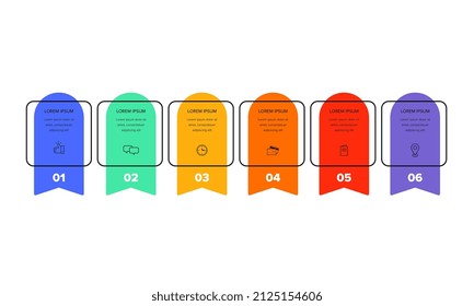 Infographic. Vector Infographic design template with icons and 6 numbers options or steps. Can be used for process diagram, presentations, workflow layout, banner, flow chart, info graph.