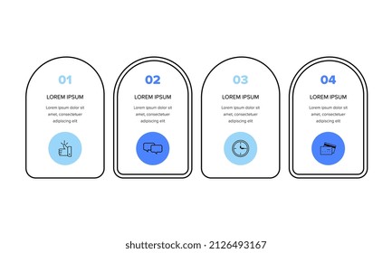 Infographic. Vector Infographic design template with icons and 4 numbers options or steps. Can be used for process diagram, presentations, workflow layout, banner, flow chart, info graph.