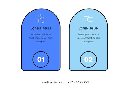Infographic. Vector Infographic design template with icons and 2 numbers options or steps. Can be used for process diagram, presentations, workflow layout, banner, flow chart, info graph.
