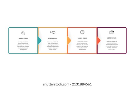 Infografía. Plantilla de diseño de infografía vectorial con iconos y 4 opciones de números o pasos. Se puede utilizar para el diagrama de procesos, presentaciones, diseño de flujo de trabajo, banner, diagrama de flujo, gráfico de información.