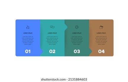 Infografía. Plantilla de diseño de infografía vectorial con iconos y 4 opciones de números o pasos. Se puede utilizar para el diagrama de procesos, presentaciones, diseño de flujo de trabajo, banner, diagrama de flujo, gráfico de información.