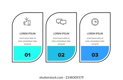 Infografik. Vector Infografische Design-Vorlage mit Symbolen und 3 Zahlenoptionen oder Schritten. Kann für Prozessdiagramm, Präsentationen, Workflow-Layout, Banner, Flussdiagramm, Infografik verwendet werden.