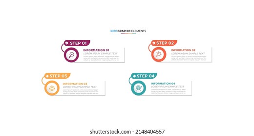 Infographic vector design template with icons and 4 options or steps. Can be used for process diagram, presentations, workflow layout, banner, flow chart. Eps10